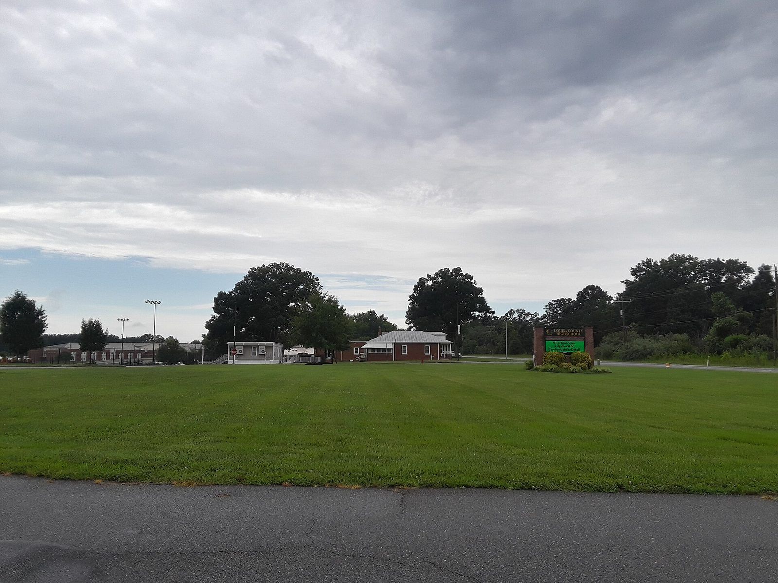 Grounds and sign, Louisa County High School