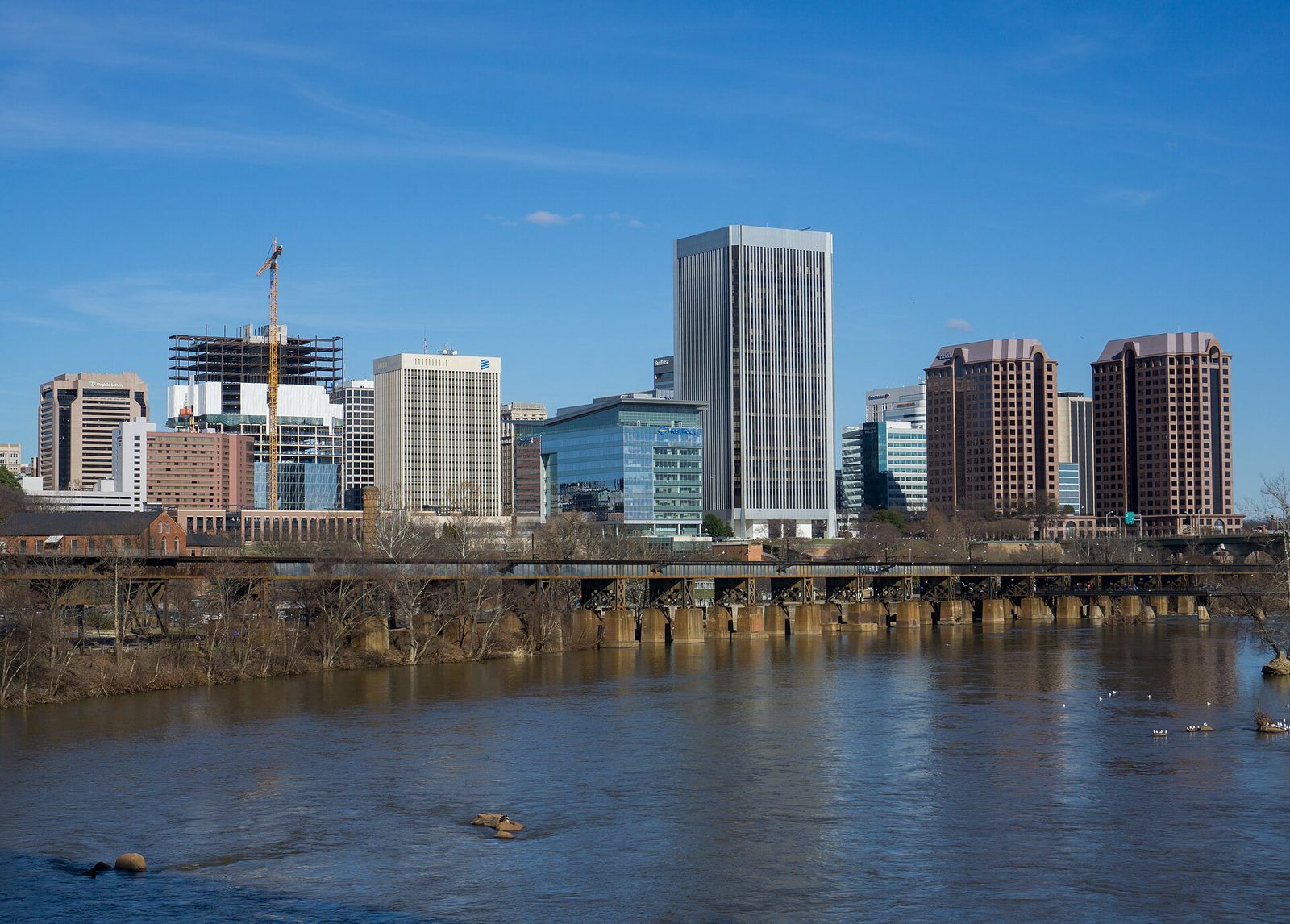 Richmond skyline across the James River